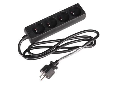 4-voudige stekkerdoos met krimpkous 3g1.5 1.5 m penaarde Velleman - Velleman