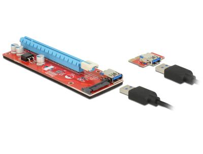 Delock 41423 Riserkaart PCI Express x1 > x16 met 60cm USB-kabel