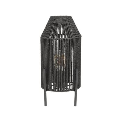 Label51 Zwarte tafellampIbiza met jute kap - MT-2327