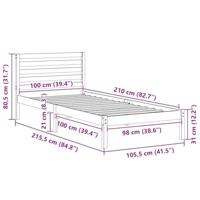 Bedframe met hoofdeinde Bruin 100 x 210 cm Massief grenenhout - thumbnail