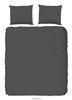 HIP Dekbedovertrek "uni dessin" - Antraciet - (140x200/220 cm) - Katoen Satijn - thumbnail