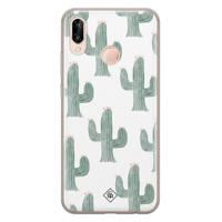 Huawei P20 Lite siliconen telefoonhoesje - Cactus print - thumbnail