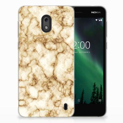 Nokia 2 | TPU | Siliconen hoesje | Marmer Goud