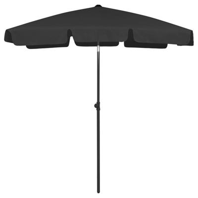 VidaXL Strandparasol 180x120 cm zwart VidaXL Strandparasol 180x120 cm zwart