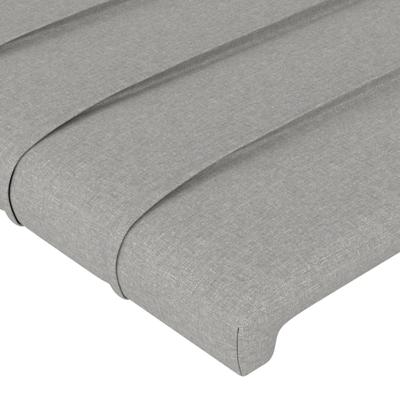 Hoofdbord met randen 103x16x118/128 cm stof lichtgrijs