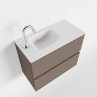 MONDIAZ ADA 60cm toiletmeubel smoke. LEX wastafel talc links 1 kraangat - thumbnail