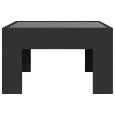 Salontafel met Infinity LED 50x50x30 cm zwart