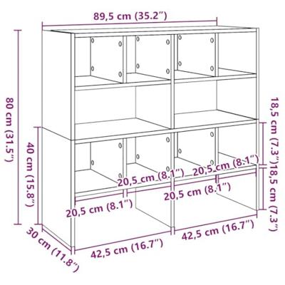 Schoenenrekken 2 st stapelbaar 89,5x30x40 cm grijs sonoma eiken