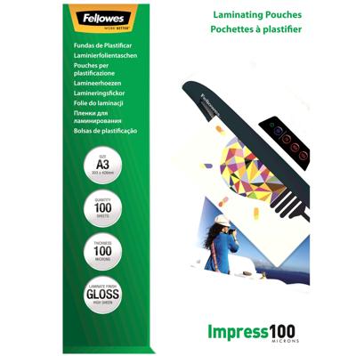 Fellowes lamineerhoes Impress100 ft A3, 200 micron (2 x 100 micron), pak van 100 stuks