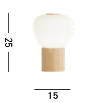 Searchlight Houten tafellampElla met wit glas - EU31410-1NA