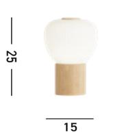 Searchlight Houten tafellampElla met wit glas - EU31410-1NA - thumbnail
