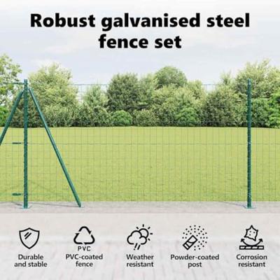 VidaXL Hek met paal groen 1,2 x 10 m staal