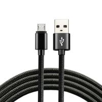 everActive micro USB-kabel 1m - Zwart, gevlochten, ondersteuning voor snel opladen, 2,4A - CBB-1MB - thumbnail
