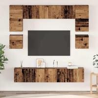 Tv-meubelset 8 pcs Oud hout 80 x 30 x 30 cm Bewerkt hout - thumbnail
