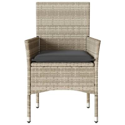 Tuinstoelen 2 st met kussens poly rattan lichtgrijs Tuinstoelen 2 st met kussens poly rattan lichtgrijs