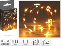 Koperdraad met 10 micro lampjes warm wit - thumbnail