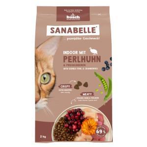 Sanabelle Indoor met parelhoen en cranberries kattenvoer 2 kg