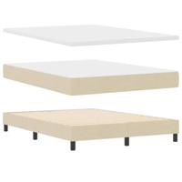Boxspringbed met matras met hoofdeinde Crème 160 x 200 cm Stof - thumbnail