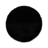 Tapeso Fluffy vloerkleed rond - Comfy Deluxe zwart - 80 cm rond - thumbnail