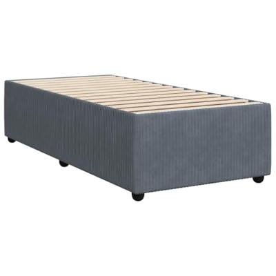 Boxspring met matras fluweel donkergrijs 90x200 cm - thumbnail