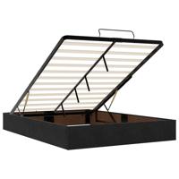 Ottoman bedframe zonder matras 160x200 cm fluweel zwart - thumbnail