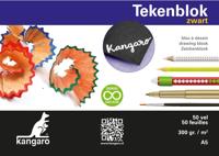 Kangaro K-5597 Tekenblok A5 300 Gram 50 Vel Zwart - thumbnail