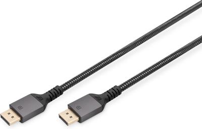 Digitus DB-340201-030-S DisplayPort-kabel DisplayPort Aansluitkabel DisplayPort-stekker 3 m Zwart Afgeschermd (drievoudig), Flexibel, Halogeenvrij, Rond
