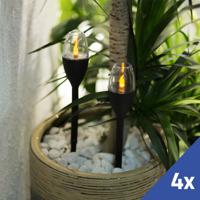 Solar priklamp chandelle op zonne-energie - decoratieve solarlamp met kaarslicht - set van 4 - thumbnail