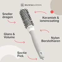 Olivia Garden Blowout Shine Brush White&Grey Ø25mm - thumbnail