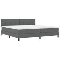 Boxspringbed met matras en LED stof donkergrijs 200x200 cm - thumbnail