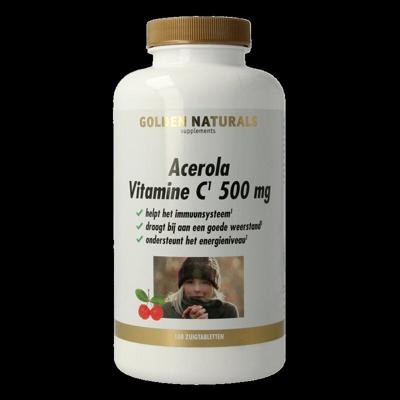 Golden Naturals Acerola vitamine C 500mg 100 Zuigtabletten