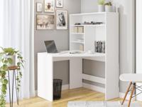 Hoekbureau ZAYDA wit met boekenkast - thumbnail