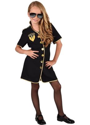 verkleedjurk Politie meisjes polyester zwart
