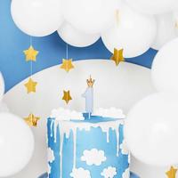 Kaarsje lichtblauw met Kroontje cijfer 1 - thumbnail