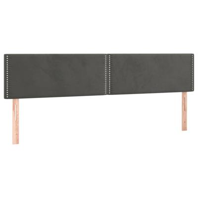 Hoofdborden 2 st 100x5x78/88 cm fluweel donkergrijs