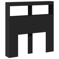 Hoofdbordkast met LED-verlichting 100x17x102 cm zwart - thumbnail