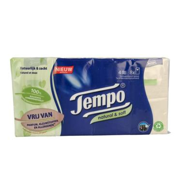 Natural & soft zakdoekjes 8 x 9 stuks 8 Stuks