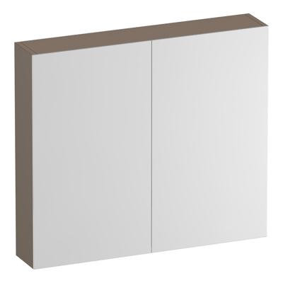 Brauer Impress Deluxe Spiegelkast - 80 cm - met interne en externe Verlichting - 2 Dubbelzijdige Spiegeldeuren - Mat Mokka
