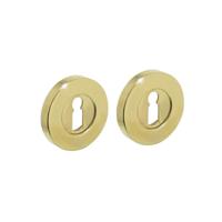 Intersteel rozetten met sleutelgat verdekt 50x8mm - messing gelakt - thumbnail