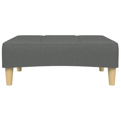 Slaapbank 2-zits met voetenbank stof donkergrijs