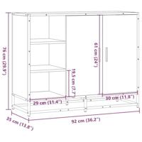 Dressoir 92x35x76 cm bewerkt hout gerookt eikenkleurig - thumbnail