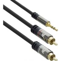 ACT 3,5mm jack naar 2x Tulp kabel M/M 5m - thumbnail