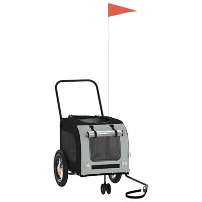 Fietskar voor huisdieren Grijs en zwart 125 x 53 x 54 cm