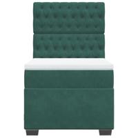 Boxspring met matras fluweel donkergroen 100x200 cm - thumbnail