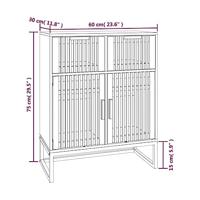 Dressoir 60x30x75 cm bewerkt hout zwart - thumbnail