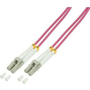 LogiLink FP4LC20 Glasvezel Optische vezel Aansluitkabel 20.00 m Violet [1x LC-stekker - 1x LC-stekker] 50/125 µ Multimode OM4