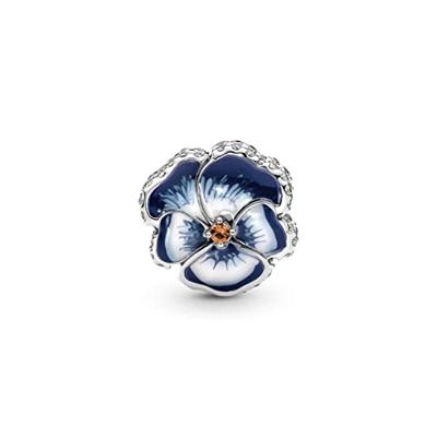 Pandora 790777C02 Bedel Blue Pansy Flower zilver-emaille-zirconia blauw-wit - thumbnail