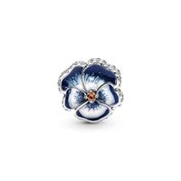 Pandora 790777C02 Bedel Blue Pansy Flower zilver-emaille-zirconia blauw-wit - thumbnail