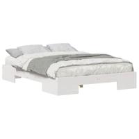 Bedframe met opslag Wit 135 x 190 cm Massief grenenhout - thumbnail