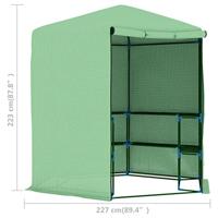 VidaXL Tuinkas met schappen 227x223 cm staal - thumbnail